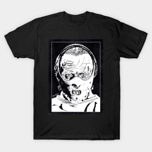 HANNIBAL LECTER - Silence of the Lambs (Black and White) T-Shirt